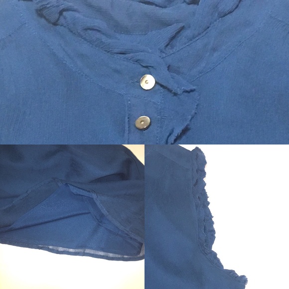 J. Crew Natasha Crinkled Silk Chiffon Blouse SZ 6. - Picture 5 of 7